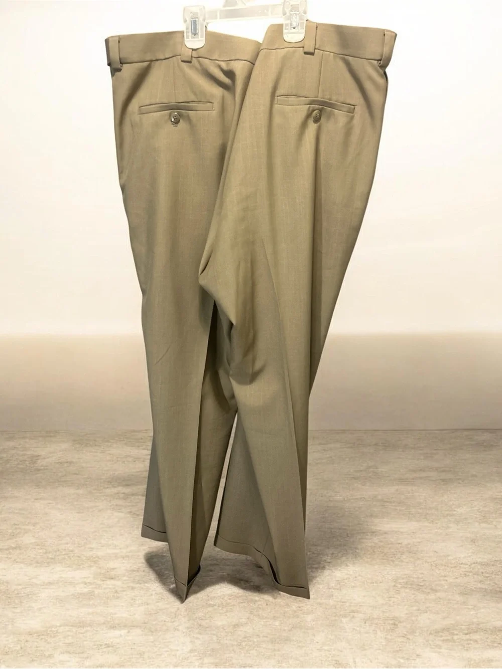 Haggar Smart Wash Repreve Mens Dress Pants Taupe Khaki 42x30 Classic Fit